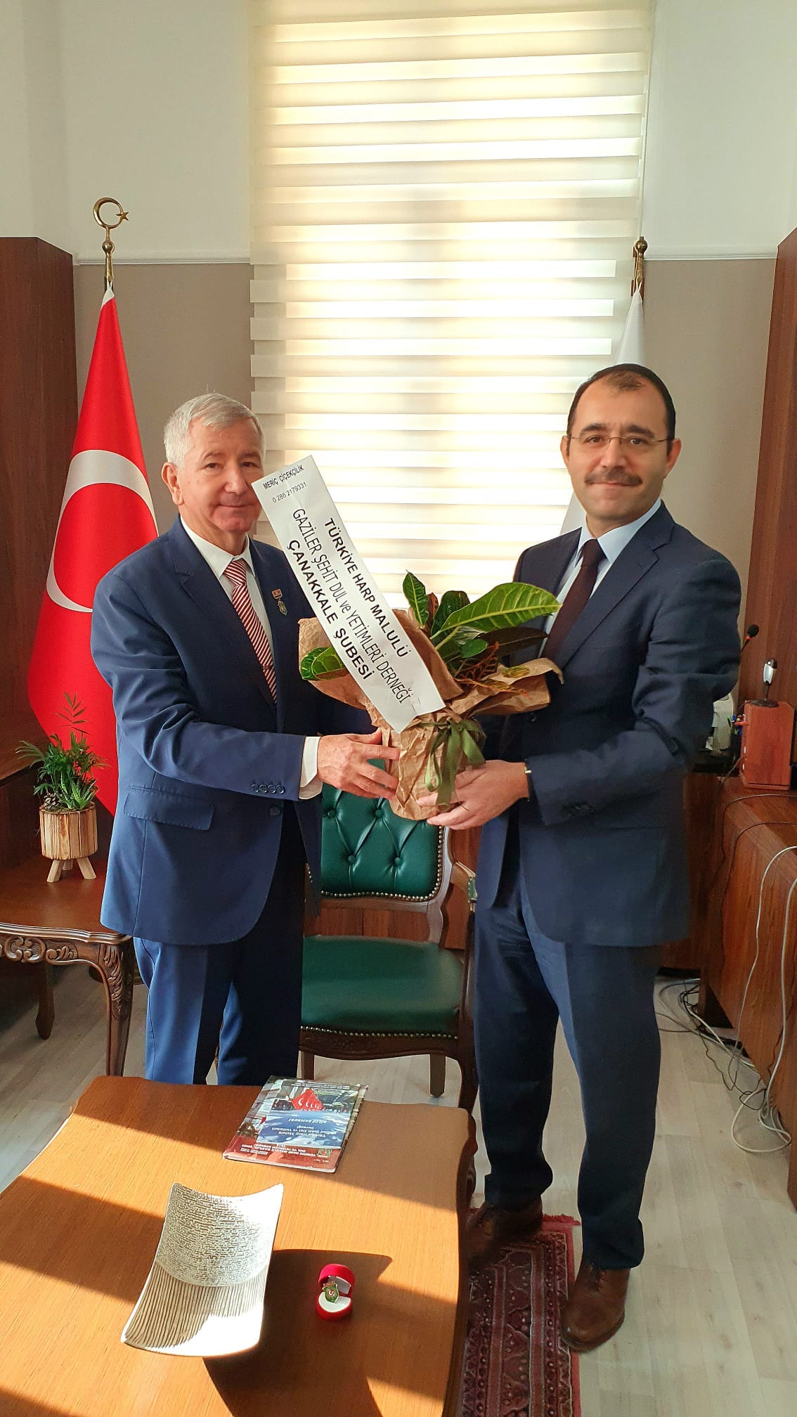 Çanakkale Harp Malulü Gaziler Şehit Dul ve Yetimler Derneğinden Kaymakamımız Sayın Erdinç DOLU'ya Ziyaret